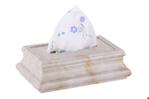 جای دستمال کلنکس مرمر کرم استخوانی