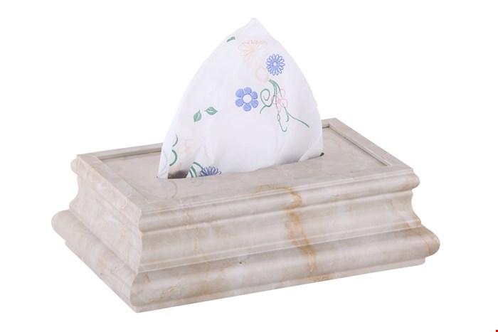 جای دستمال کلنکس مرمر کرم استخوانی