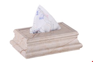 جای دستمال کلنکس مرمر کرم رگه جگری 